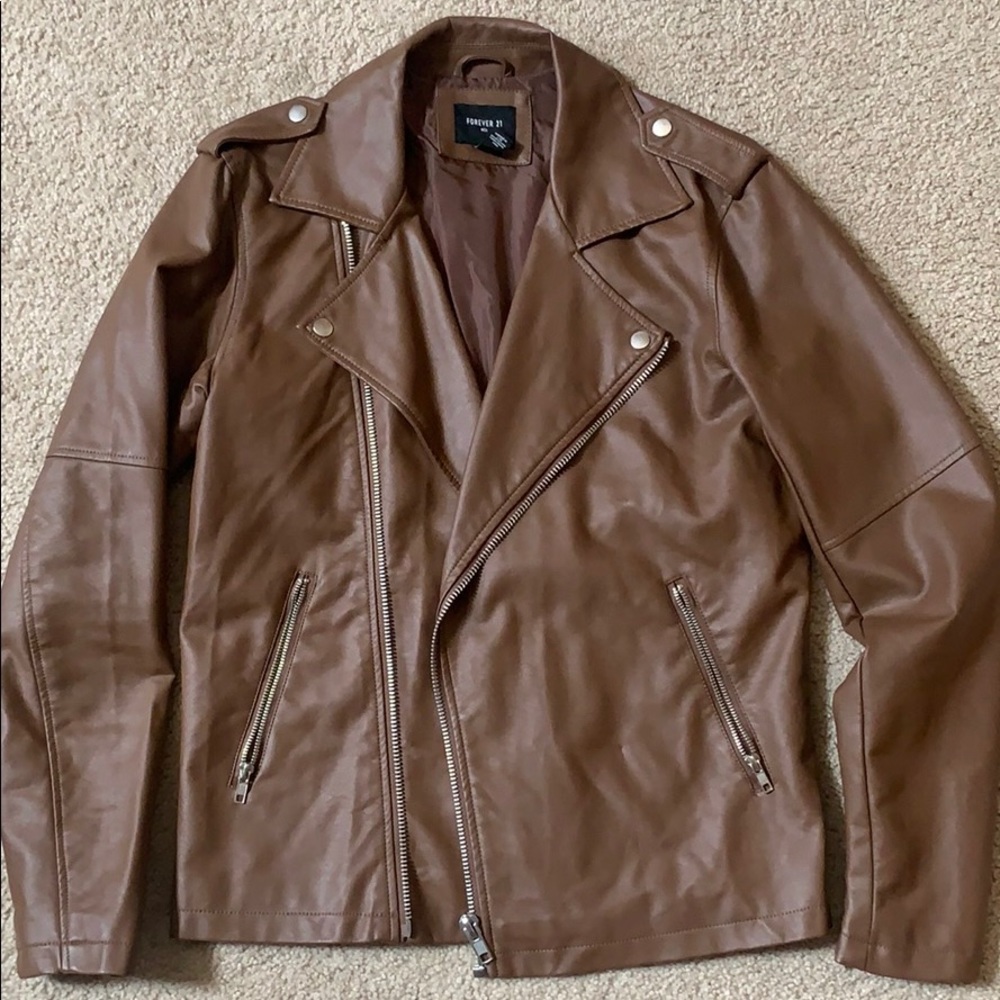 Forever 21 Brown Faux Leather Jacket